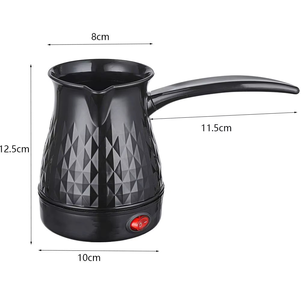 Comfortable Grip Electric Coffee Pot – 600W Plastic Mini Espresso Kettle for Coffee
