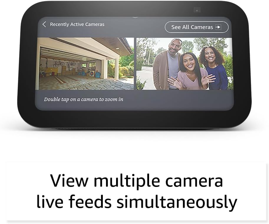 Echo Show 5 (Newest Model), Smart Display with 2X the Bass and Clearer Sound, Charcoal