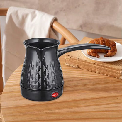 Comfortable Grip Electric Coffee Pot – 600W Plastic Mini Espresso Kettle for Coffee