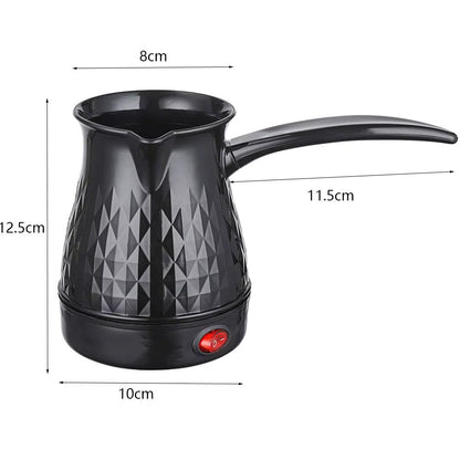 Comfortable Grip Electric Coffee Pot – 600W Plastic Mini Espresso Kettle for Coffee