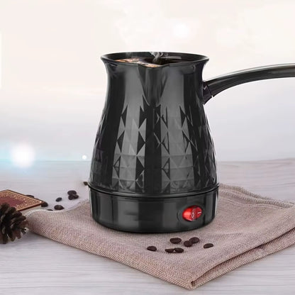 Comfortable Grip Electric Coffee Pot – 600W Plastic Mini Espresso Kettle for Coffee
