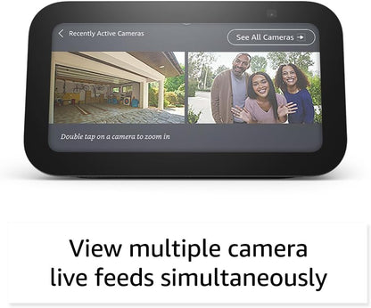 Echo Show 5 (Newest Model), Smart Display with 2X the Bass and Clearer Sound, Charcoal