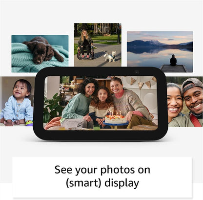 Echo Show 5 (Newest Model), Smart Display with 2X the Bass and Clearer Sound, Charcoal