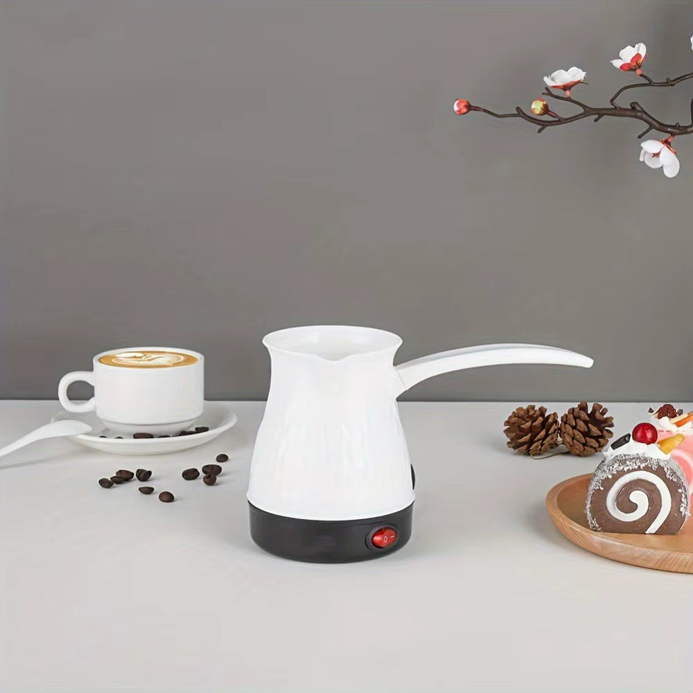 Comfortable Grip Electric Coffee Pot – 600W Plastic Mini Espresso Kettle for Coffee