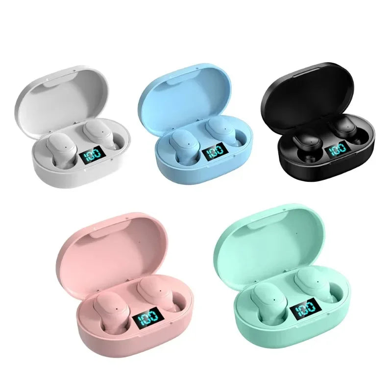 E6S Wireless Earbuds – Noise Cancelling, Waterproof In-Ear Stereo Headphones with LED Display Charging Case