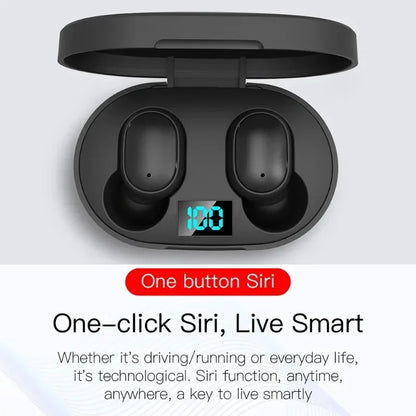 E6S Wireless Earbuds – Noise Cancelling, Waterproof In-Ear Stereo Headphones with LED Display Charging Case