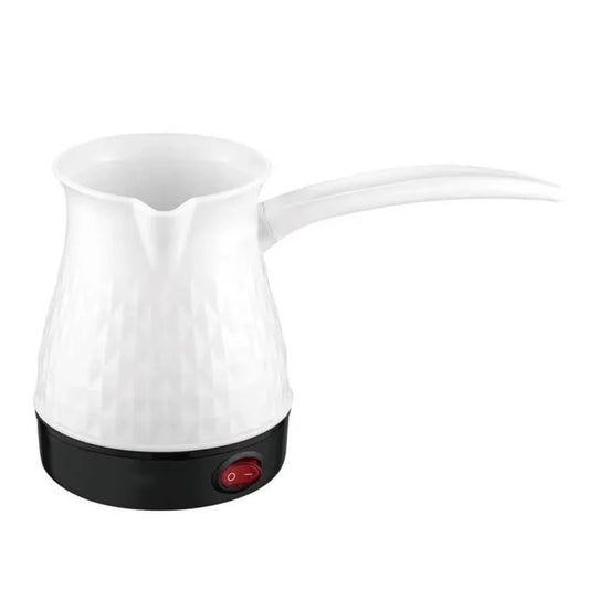 Comfortable Grip Electric Coffee Pot – 600W Plastic Mini Espresso Kettle for Coffee